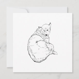 Sibirischer Husky, minimalistisches Hundebild Dankeskarte