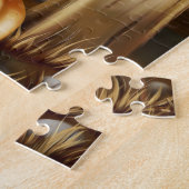 Sibirischer Husky mit Hexenhut Halloween Puzzle (Seite)