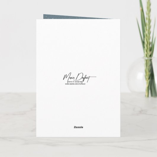 Sibirischer Husky mit Schneemann Karte (Rückseite)