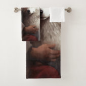 Sibirischer Husky mit Weihnachtsmann Weihnachten Badhandtuch Set (Insitu)