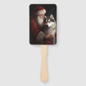 Sibirischer Husky mit Weihnachtsmann Weihnachten Fächer (Vorderseite)