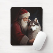 Sibirischer Husky mit Weihnachtsmann Weihnachten Mousepad (Mit Mouse)