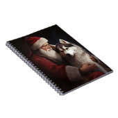 Sibirischer Husky mit Weihnachtsmann Weihnachten Notizblock (Rechte Seite)