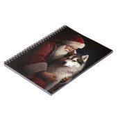 Sibirischer Husky mit Weihnachtsmann Weihnachten Notizblock (Linke Seite)