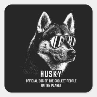 Sibirischer Husky-Offizieller Hund vom Coolsten Quadratischer Aufkleber