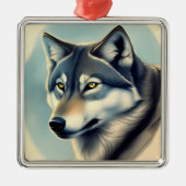 Sibirischer Husky Ornament Aus Metall (Vorne)