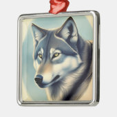 Sibirischer Husky Ornament Aus Metall (Links)