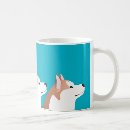 Sibirischer Husky - Rot - Muster für Zuchtvorlagen Kaffeetasse (Rechts)