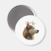 Sibirischer Husky (rot) Vater 2 Magnet (Vorderseite/Rückseite)