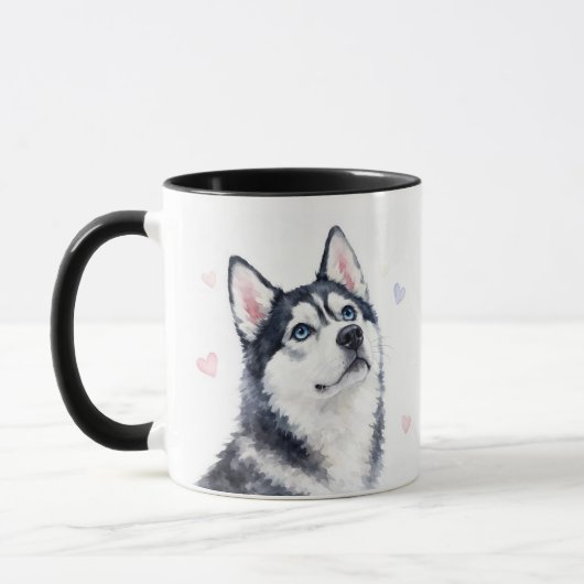 Sibirischer Husky Schöne Herzen Kaffee Tasse (Links)