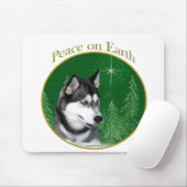 Sibirischer Husky (schwarz) Friede Mousepad (Mit Mouse)