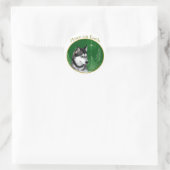 Sibirischer Husky (schwarz) Friede Runder Aufkleber (Tasche)