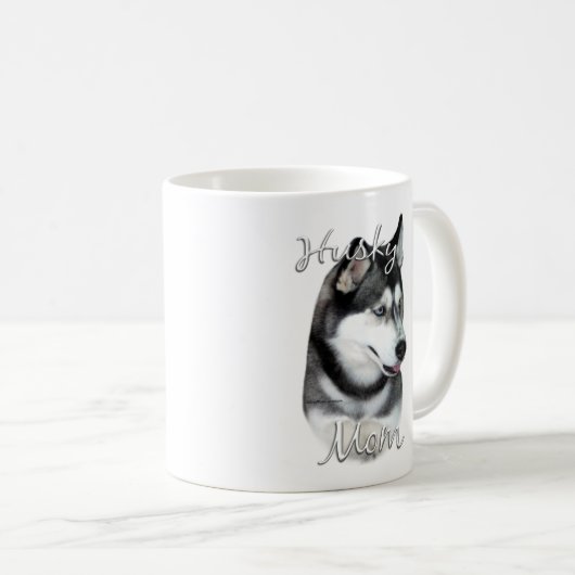 Sibirischer Husky (schwarz) Mama 2 Kaffeetasse (VorderseiteRechts)