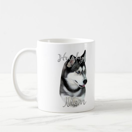 Sibirischer Husky (schwarz) Mama 2 Kaffeetasse (Links)