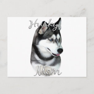 Sibirischer Husky (schwarz) Mama 2 Postkarte