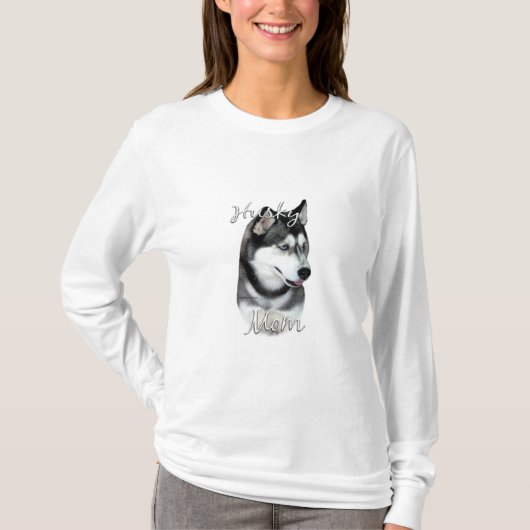 Sibirischer Husky (schwarz) Mama 2 T-Shirt (Vorderseite)