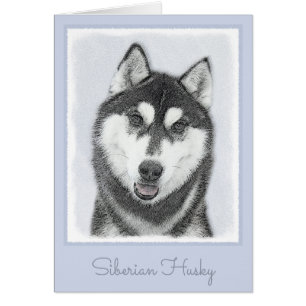 Sibirischer Husky (Schwarz und Weiß) Malerei Hunde