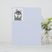 Sibirischer Husky (Schwarz und Weiß) Malerei Hunde (Stehend Vorderseite)