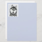 Sibirischer Husky (Schwarz und Weiß) Malerei Hunde (Vorne/Hinten)