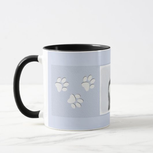 Sibirischer Husky (Schwarz und Weiß) Malerei Hunde Tasse (Links)