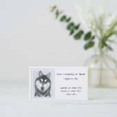 Sibirischer Husky (Schwarz und Weiß) Malerei Hunde Visitenkarte (Stehend Vorderseite)