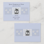 Sibirischer Husky (Schwarz und Weiß) Malerei Hunde Visitenkarte (Vorne/Hinten)