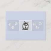 Sibirischer Husky (Schwarz und Weiß) Malerei Hunde Visitenkarte (Rückseite)