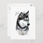 Sibirischer Husky (schwarz) Vater 2 Postkarte (Vorne/Hinten)