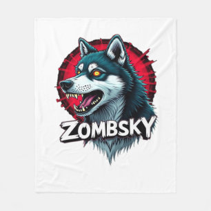 Sibirischer Husky Sibe Zombie-Hund Halloween Essen Fleecedecke