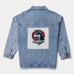 Sibirischer Husky Sibe Zombie Hund Halloween Essen Jeansjacke