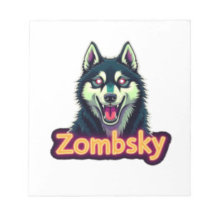 Sibirischer Husky Sibe Zombie-Hund Halloween Essen Notizblock