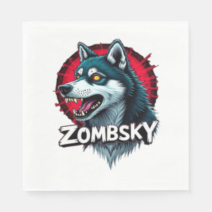 Sibirischer Husky Sibe Zombie Hund Halloween Essen Serviette