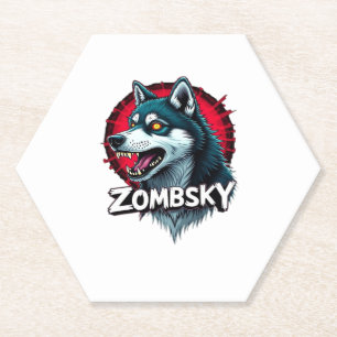 Sibirischer Husky Sibe Zombie-Hund Halloween Essen Untersetzer