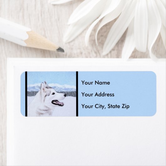 Sibirischer Husky (Silber und Weiß) Malerei (Insitu)