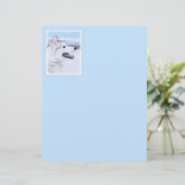 Sibirischer Husky (Silber und Weiß) Malerei (Stehend Vorderseite)