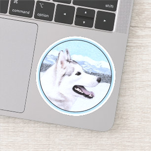 Sibirischer Husky (Silber und Weiß) Malerei Aufkleber