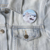 Sibirischer Husky (Silber und Weiß) Malerei Button (Beispiel)
