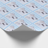 Sibirischer Husky (Silber und Weiß) Malerei Geschenkpapier (Ecke)