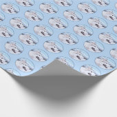 Sibirischer Husky (Silber und Weiß) Malerei Geschenkpapier (Ecke)