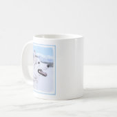 Sibirischer Husky (Silber und Weiß) Malerei Kaffeetasse (Vorderseite Links)