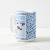 Sibirischer Husky (Silber und Weiß) Malerei Kaffeetasse (Vorderseite Links)