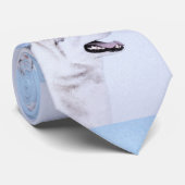 Sibirischer Husky (Silber und Weiß) Malerei Krawatte (Gerollt)