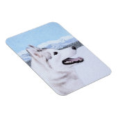 Sibirischer Husky (Silber und Weiß) Malerei Magnet (Rechte Seite)