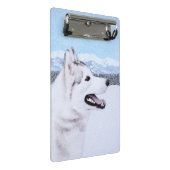 Sibirischer Husky (Silber und Weiß) Malerei Mini Klemmbrett (Schrägansicht)