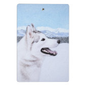 Sibirischer Husky (Silber und Weiß) Malerei Mini Klemmbrett (Rückseite)