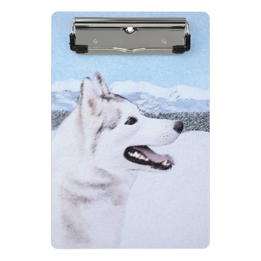Sibirischer Husky (Silber und Weiß) Malerei Mini Klemmbrett (Vorderseite)