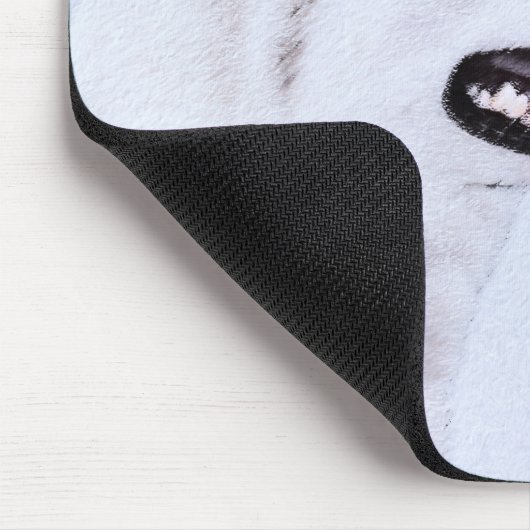 Sibirischer Husky (Silber und Weiß) Malerei Mousepad (Ecke)