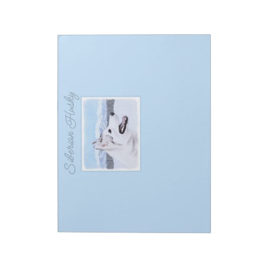 Sibirischer Husky (Silber und Weiß) Malerei Notizblock (Rotiert)