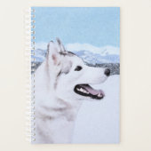 Sibirischer Husky (Silber und Weiß) Malerei Planer (Vorderseite)