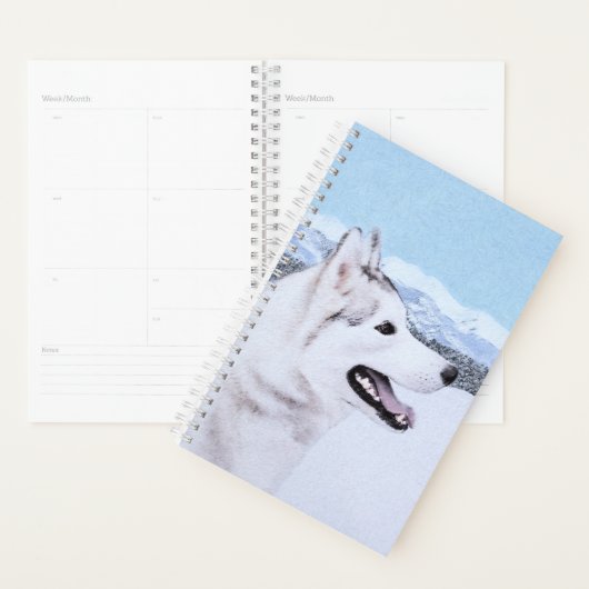 Sibirischer Husky (Silber und Weiß) Malerei Planer (Anzeige)